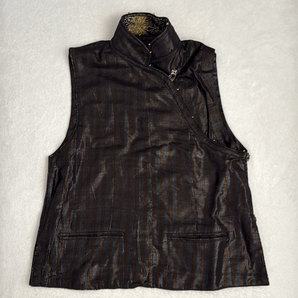 {NWT} Nadya | Reversible Mixed Media Tibet Tibetan Vest Top Handmade in Bali XS - Picture 15 of 16